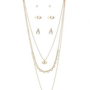 Necklace and Earrings Horseshoe Gold-Tone Set